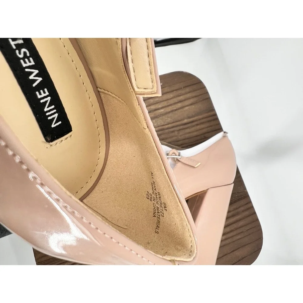 Nine West Pretz Platform Mary Jane Pumps NIB Light Natural 9M Retro 70s Style
